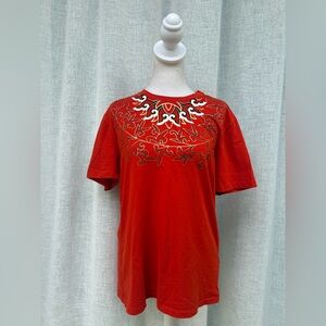 Versace Collection red gold white short sleeve t shirt